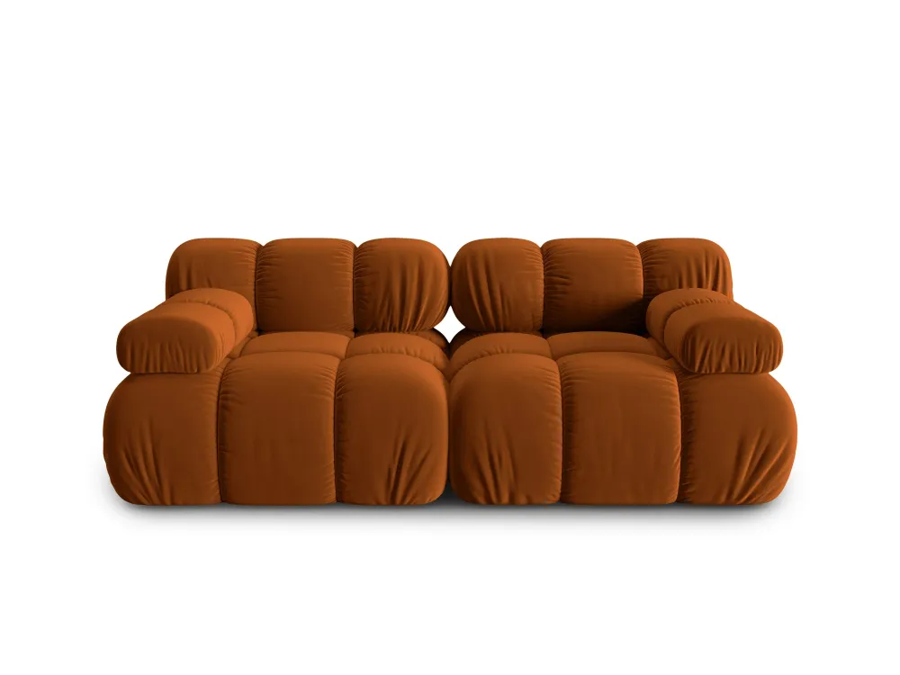 Sofa sametová 2-osobová TROPEA terakota