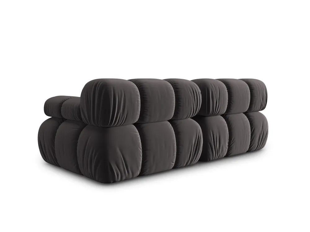 Sofa sametová 2-osobová TROPEA tmavě šedá