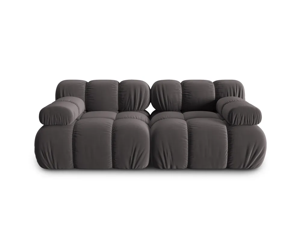 Sofa sametová 2-osobová TROPEA tmavě šedá