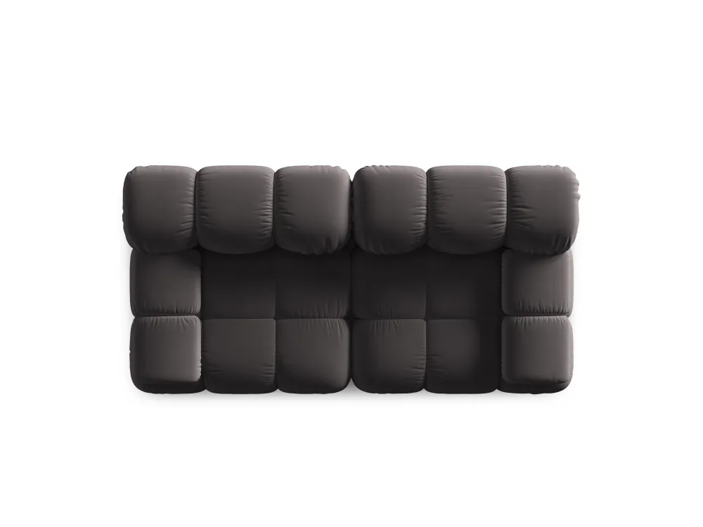 Sofa sametová 2-osobová TROPEA tmavě šedá