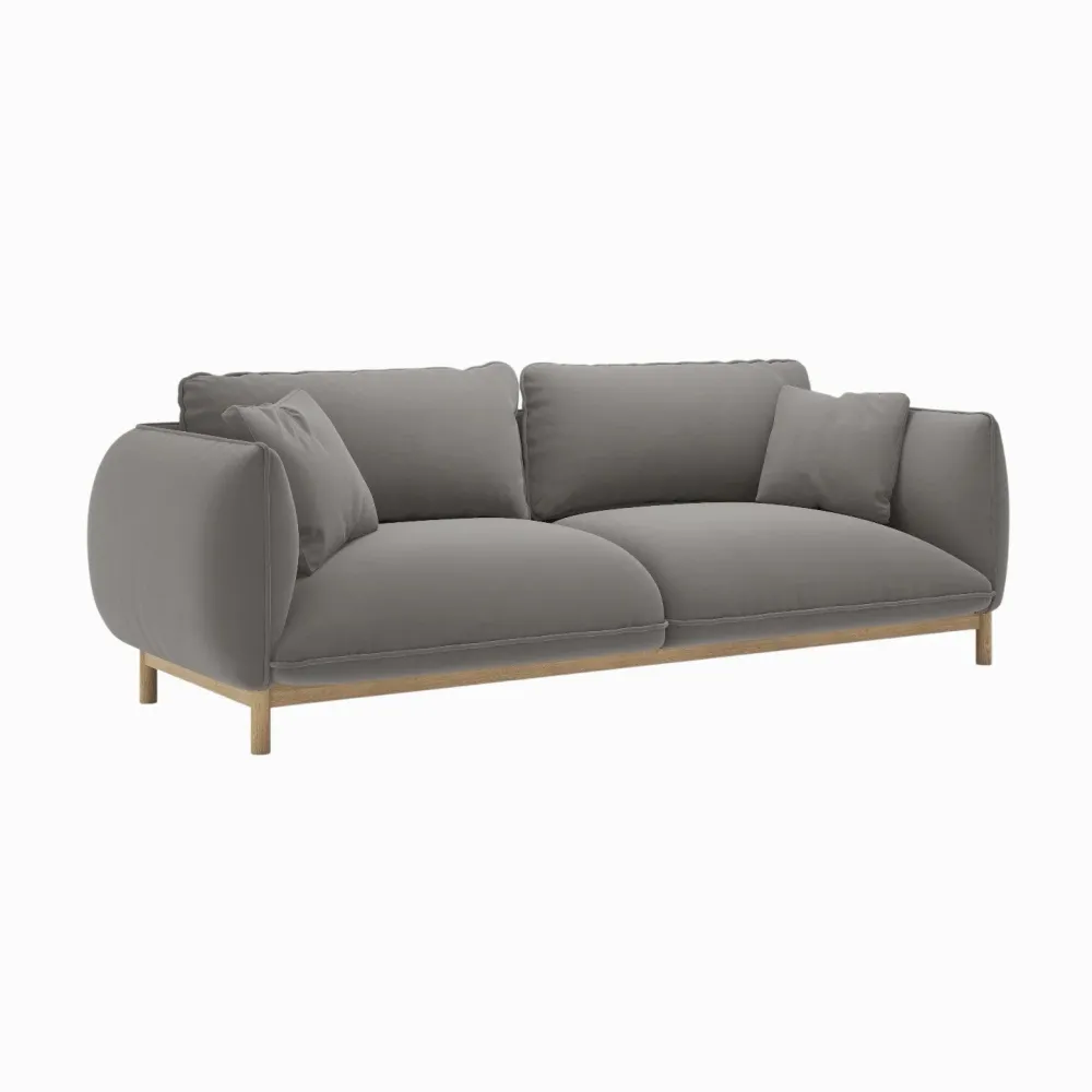 Sofa sametová 3-místná ADA šedá