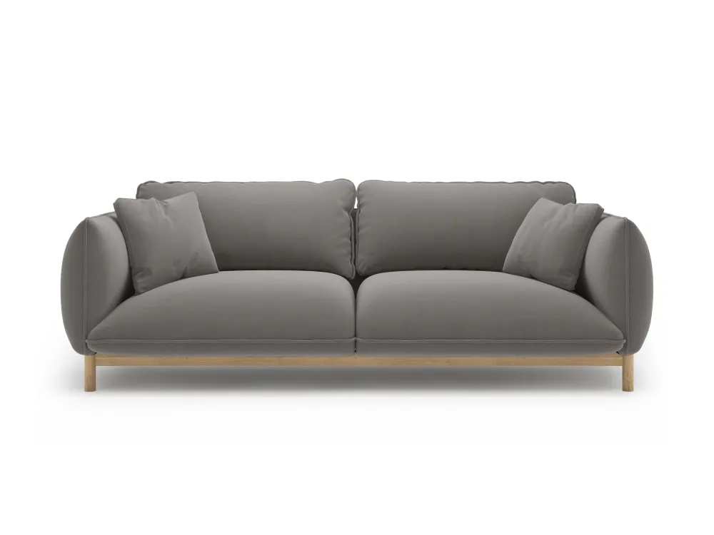 Sofa sametová 3-místná ADA šedá