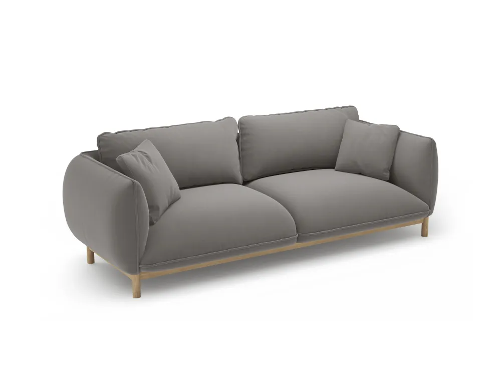 Sofa sametová 3-místná ADA šedá