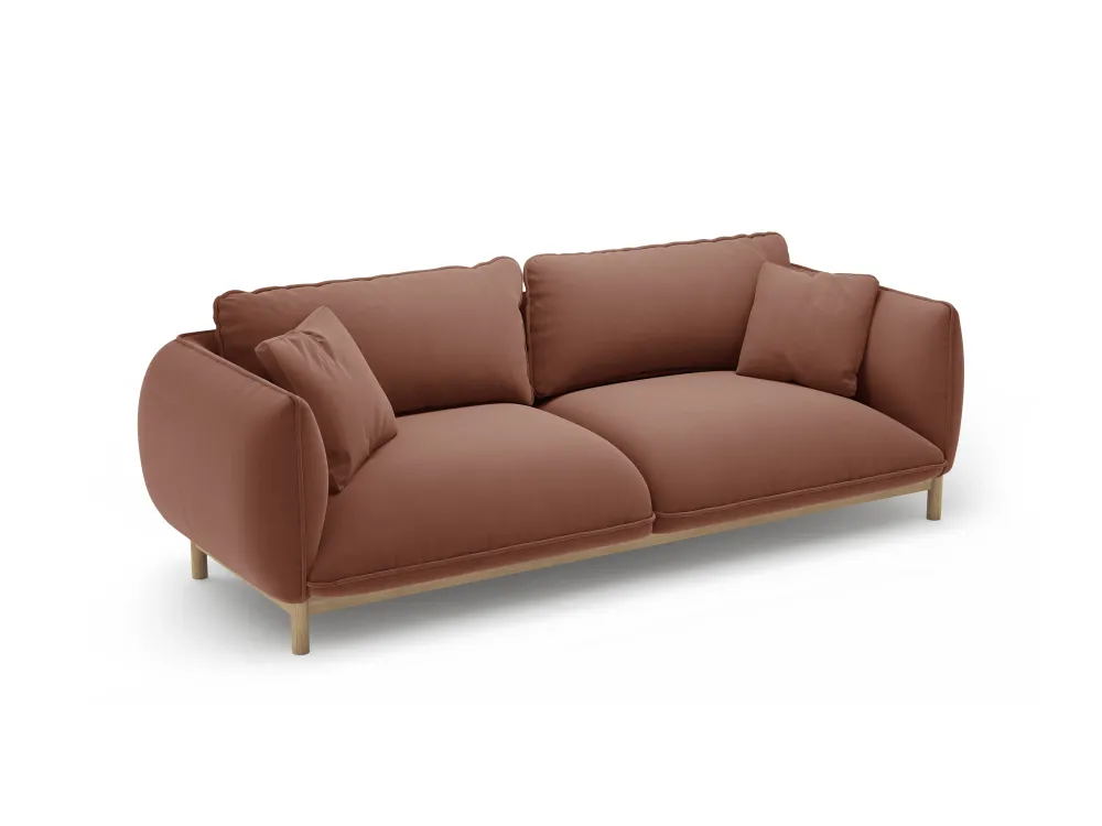 Sofa sametová 3-místná ADA cuoio