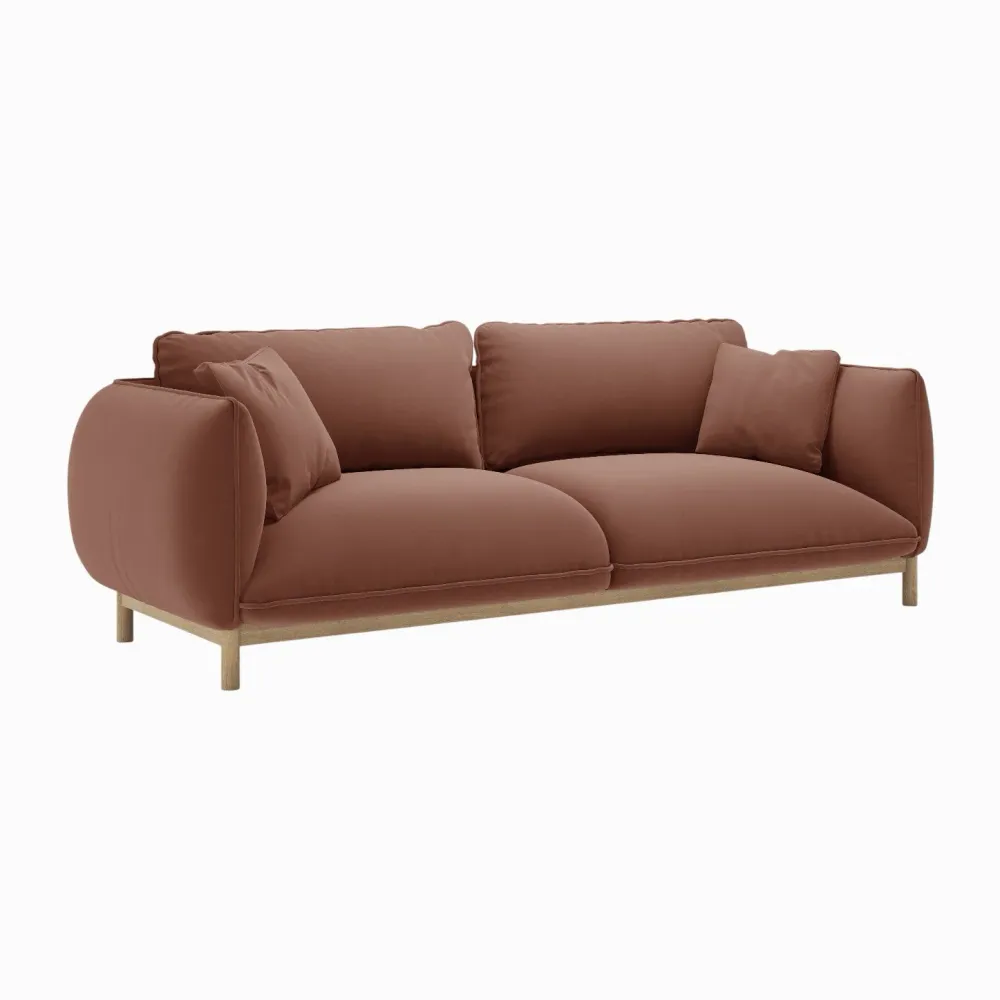 Sofa sametová 3-místná ADA cuoio