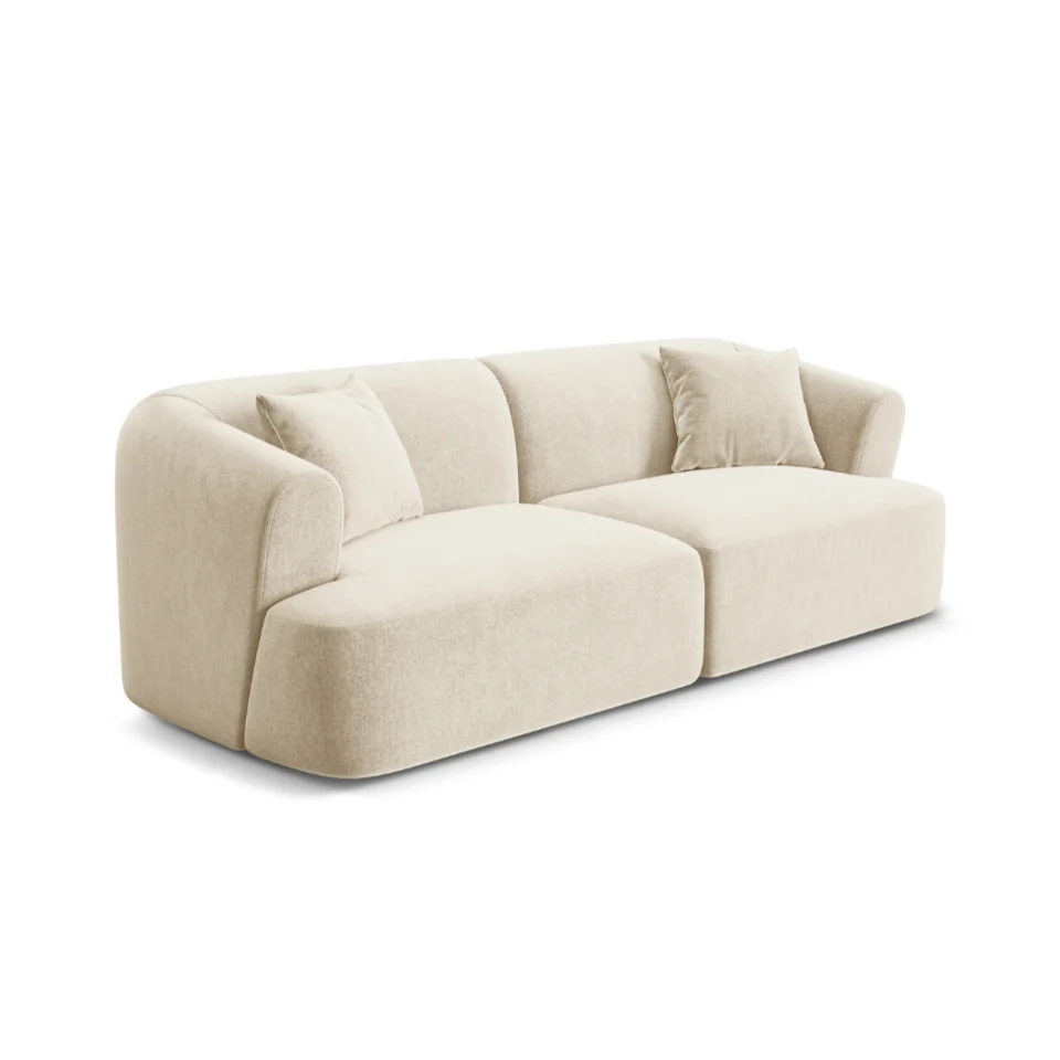 Sofa sametová 3-místná CAMPI světle béžová