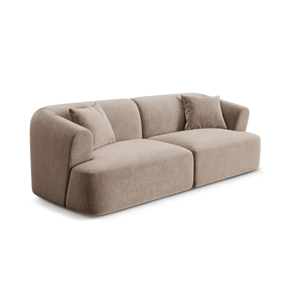Sofa sametová 3-místná CAMPI tmavě béžová