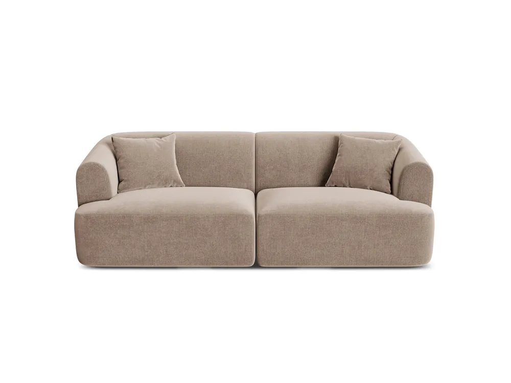 Sofa sametová 3-místná CAMPI tmavě béžová