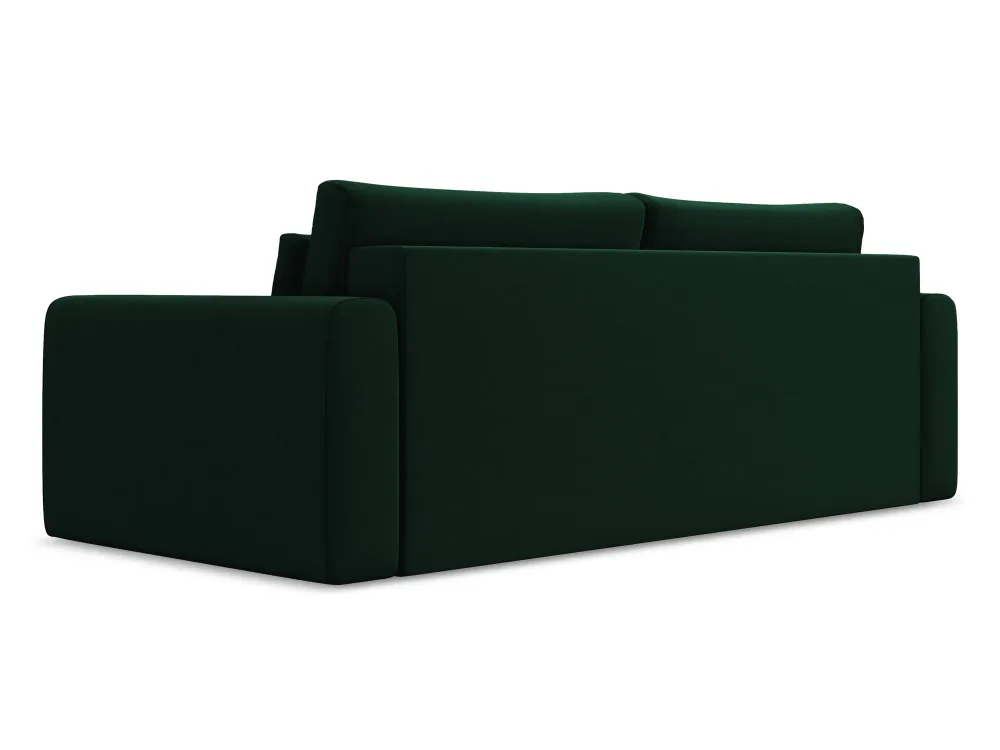Sofa sametová 3-místná s funkcí spaní KAPUA lahvově zelená
