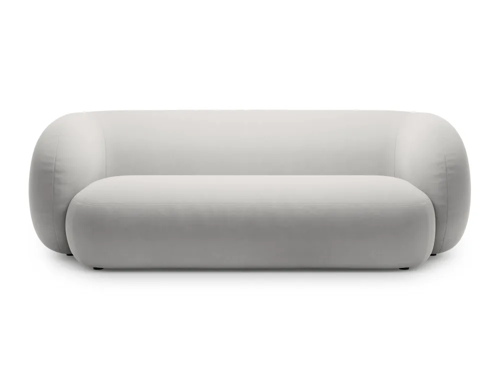 Sofa sametová 3-místná KATE světle šedá