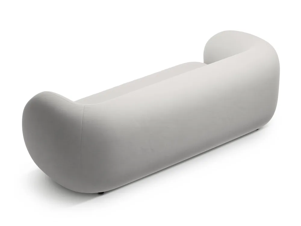 Sofa sametová 3-místná KATE světle šedá