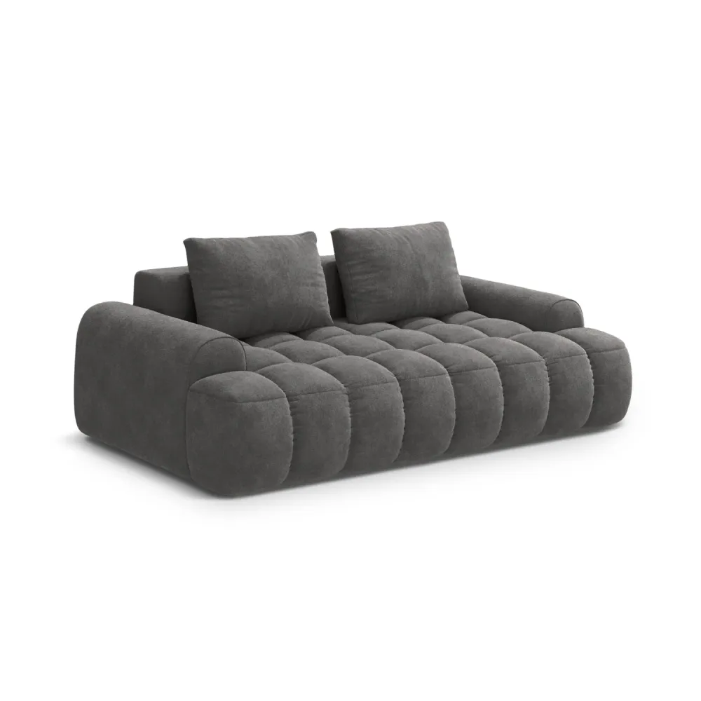 Sofa sametová 3-místná LINZ tmavě šedá