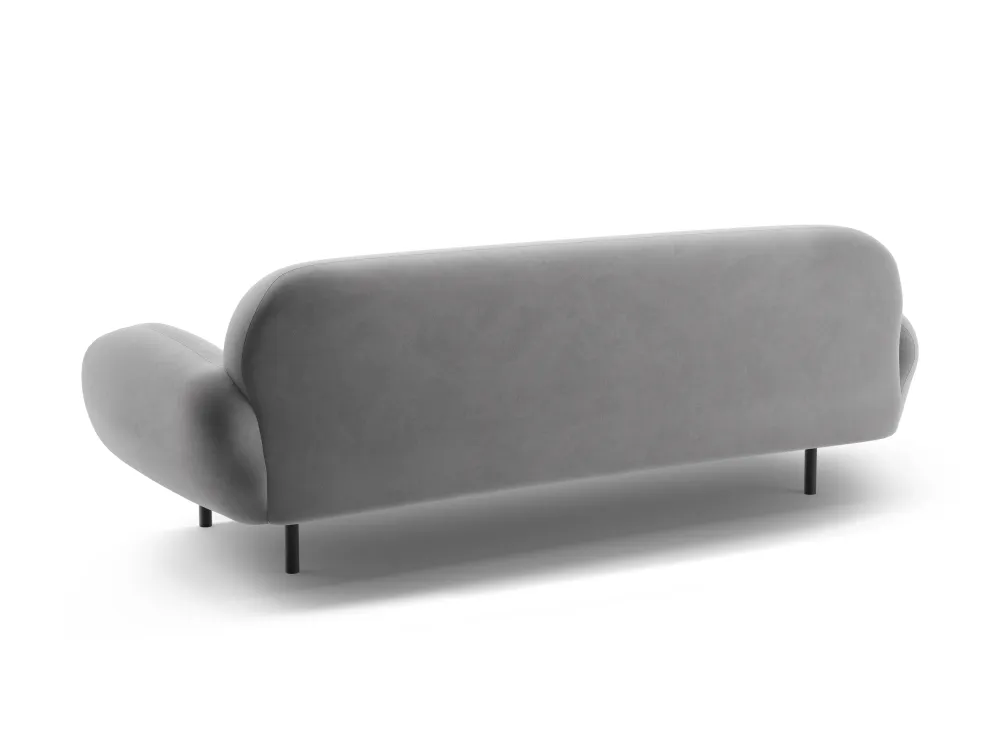 Sofa sametová 3-místná POPPY světle šedá