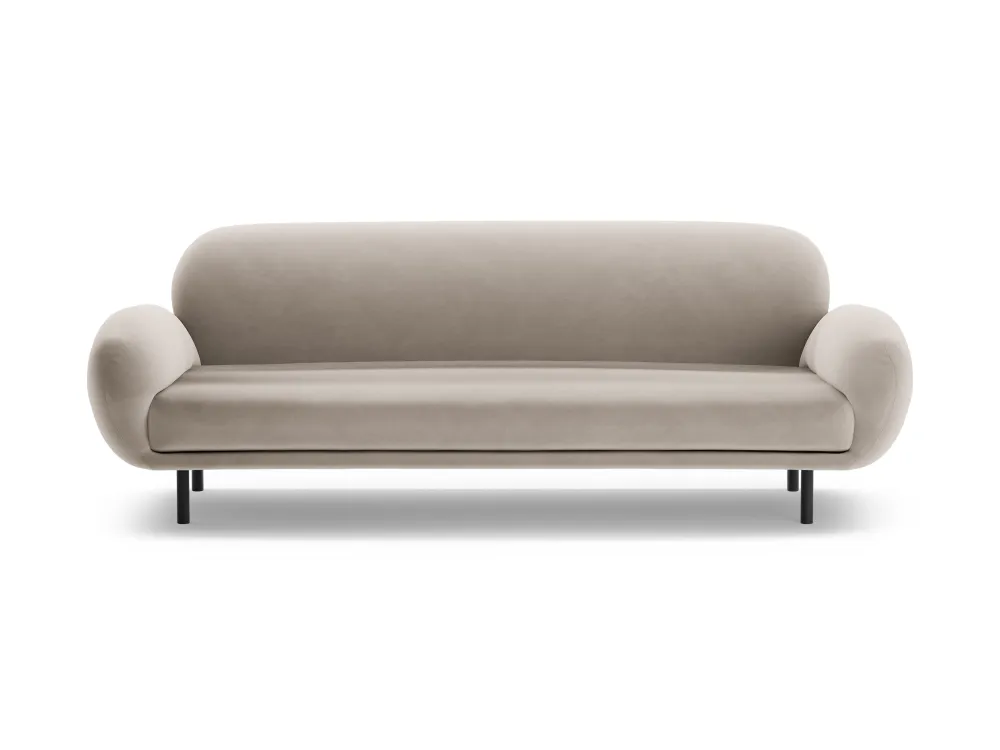 Sofa sametová 3-místná POPPY světle béžová