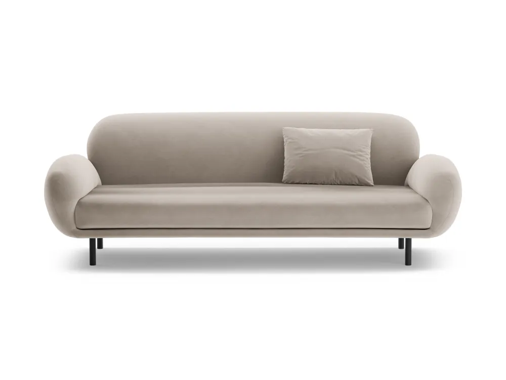 Sofa sametová 3-místná POPPY světle béžová