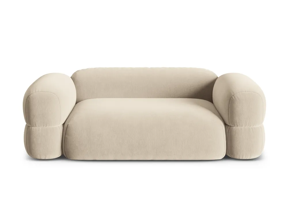 Sofa sametová 3-místná ROGER světle béžová