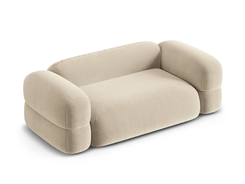 Sofa sametová 3-místná ROGER světle béžová