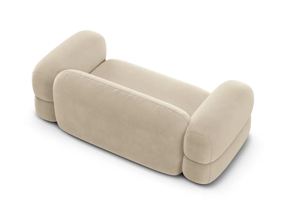 Sofa sametová 3-místná ROGER světle béžová