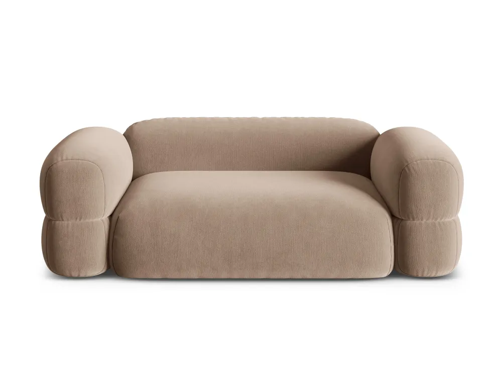 Sofa sametová 3-místná ROGER tmavě béžová