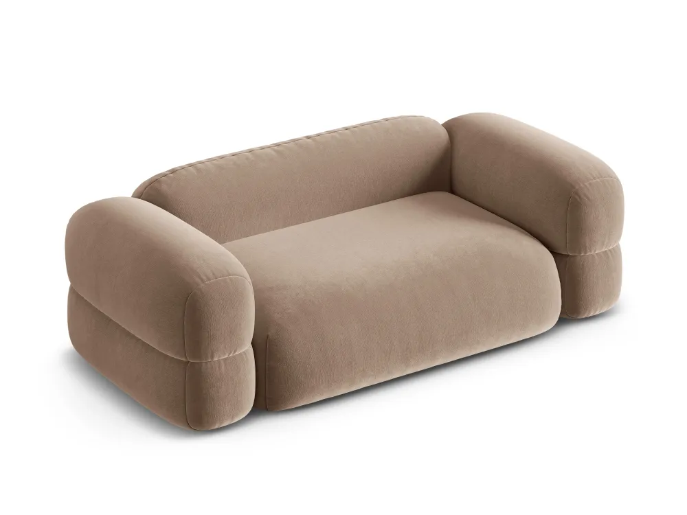 Sofa sametová 3-místná ROGER tmavě béžová