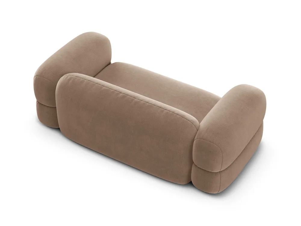 Sofa sametová 3-místná ROGER tmavě béžová