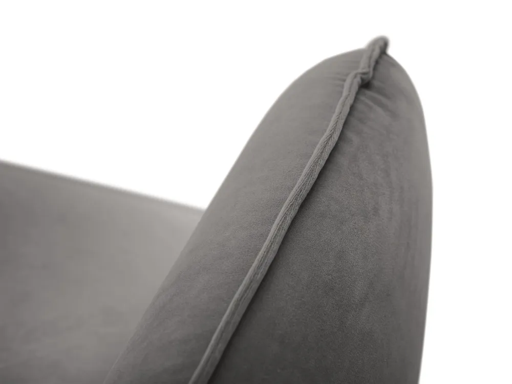 Sofa sametová 3-místná VIENNA světle šedá se zlatým podstavcem