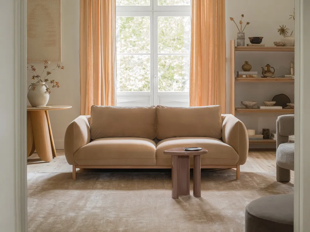 Sofa sametová 3-osobová ADA černá