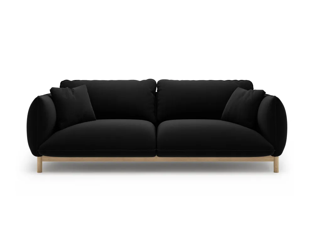 Sofa sametová 3-osobová ADA černá