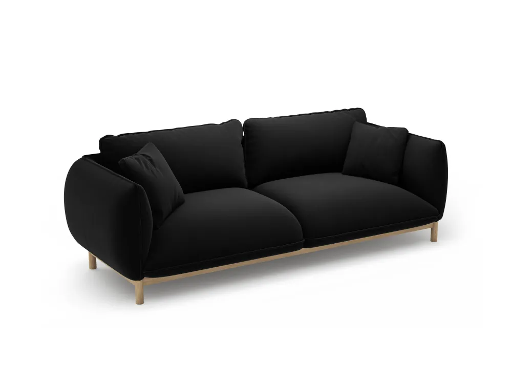 Sofa sametová 3-osobová ADA černá