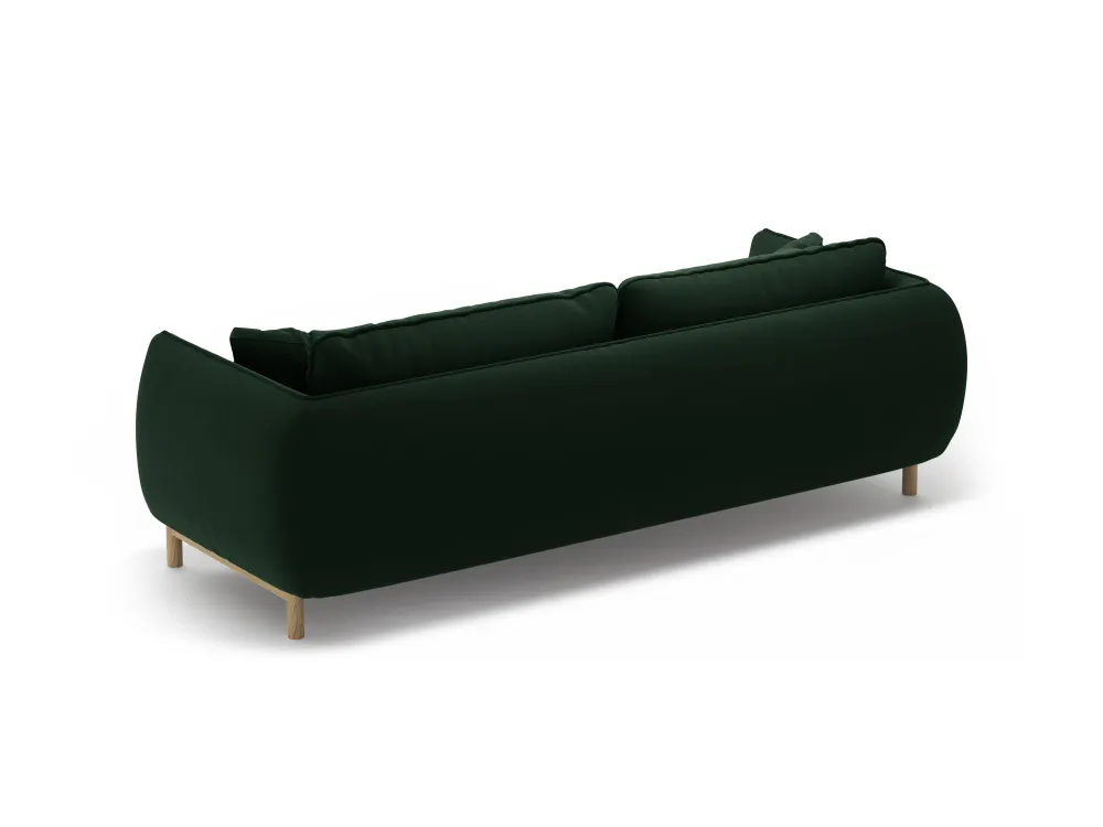 Sofa sametová 3-osobová ADA lahvově zelená