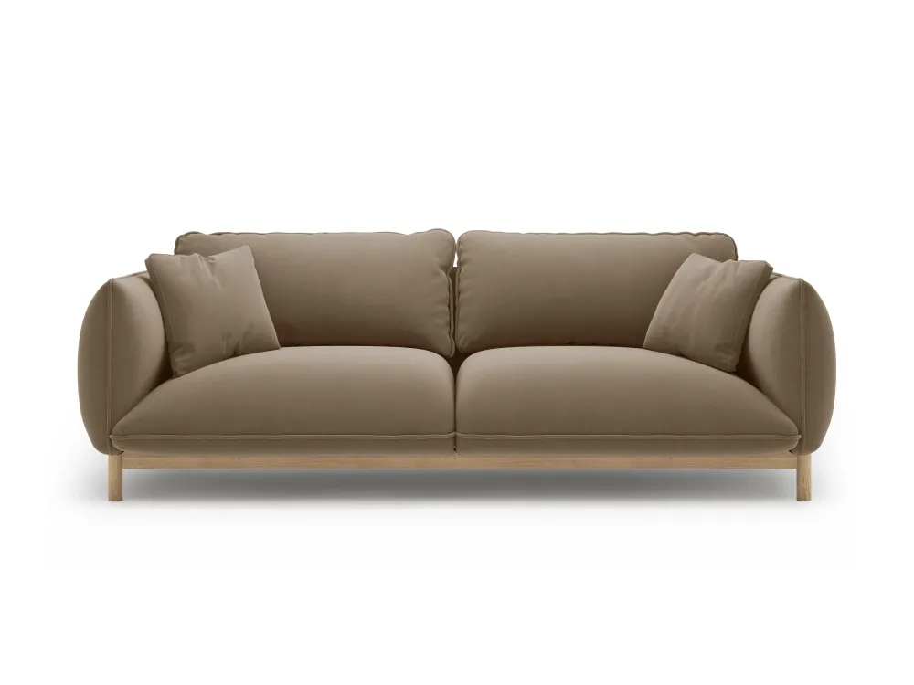 Sofa sametová 3-osobová ADA světle hnědá