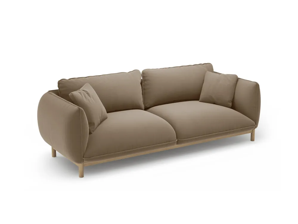 Sofa sametová 3-osobová ADA světle hnědá