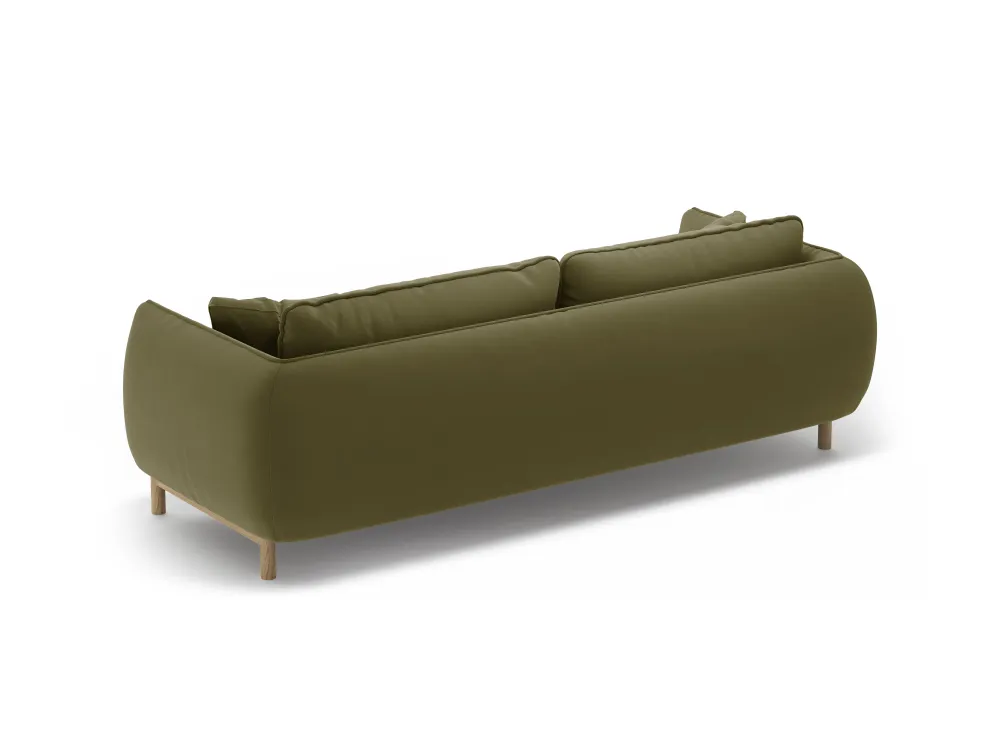 Sofa sametová 3-osobová ADA světle zelená
