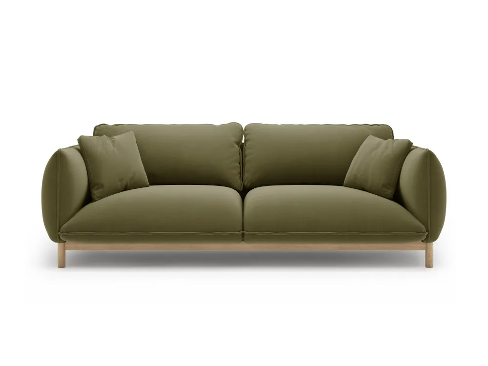 Sofa sametová 3-osobová ADA světle zelená