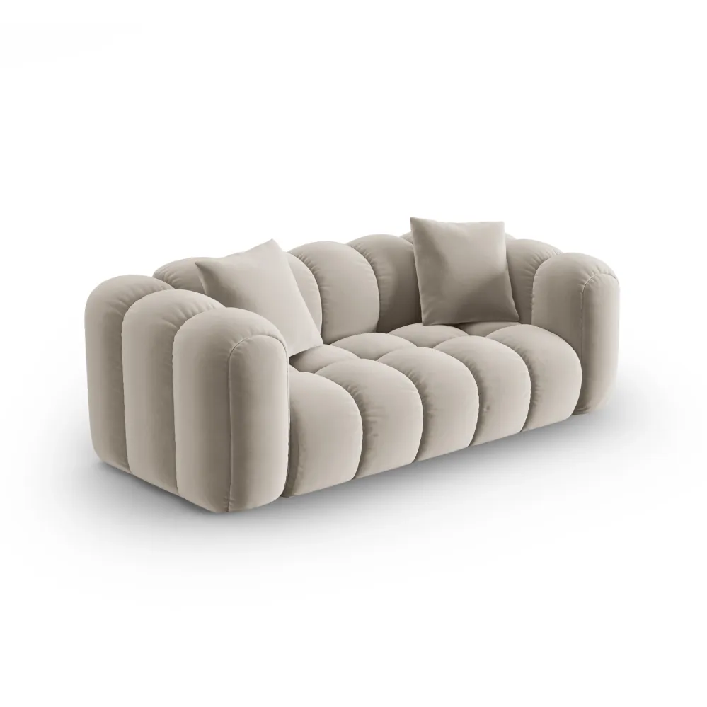 Sofa sametová 3-osobová ASTRO ecru