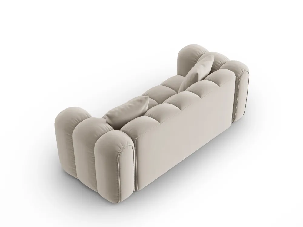 Sofa sametová 3-osobová ASTRO ecru