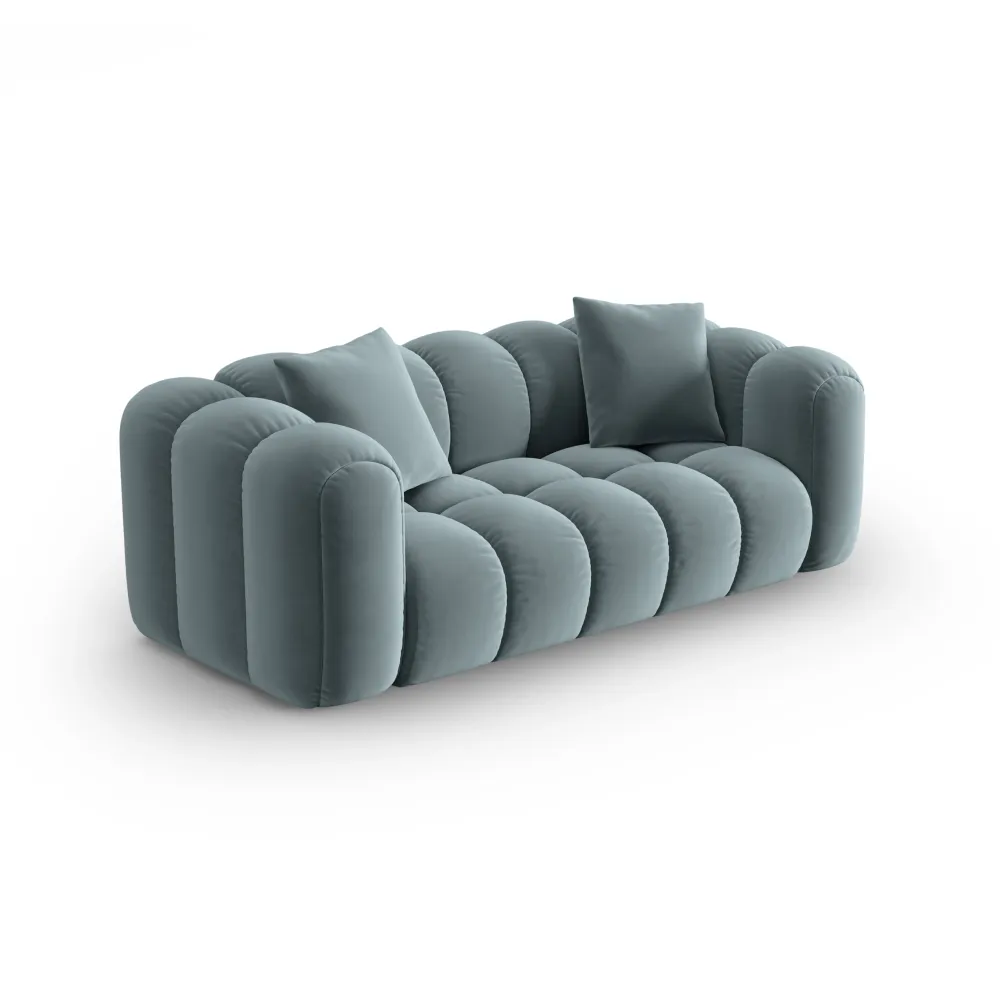 Sofa sametová 3-osobová ASTRO jasně modrá