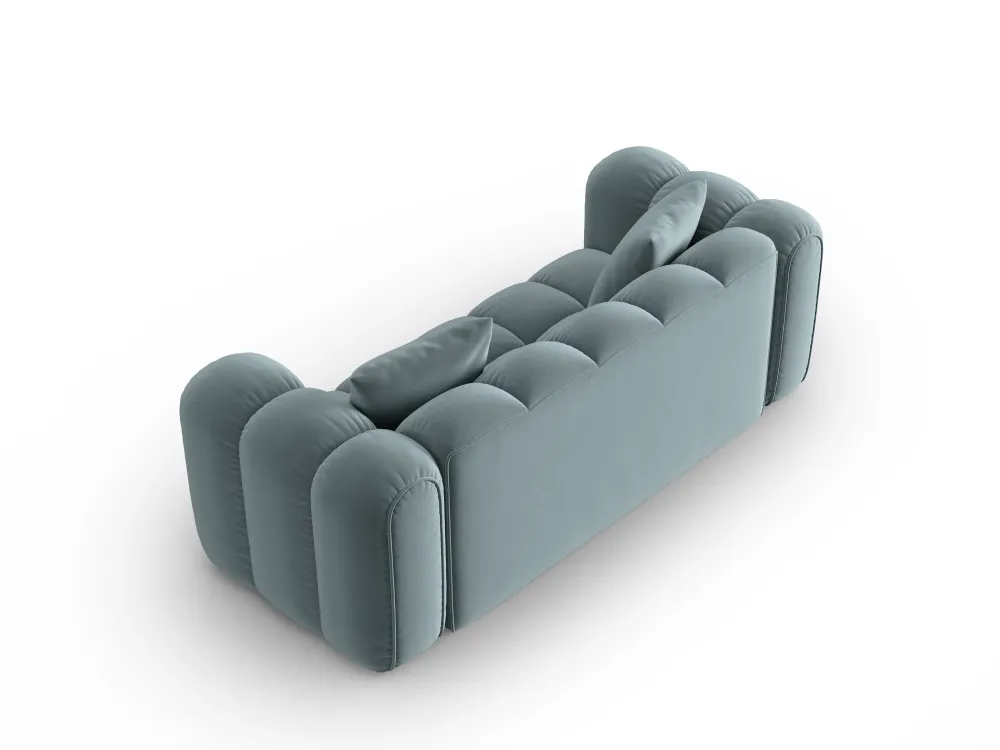 Sofa sametová 3-osobová ASTRO jasně modrá