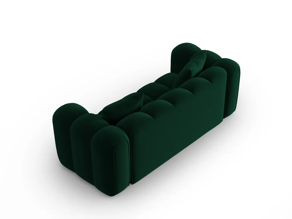Sofa sametová 3-osobová ASTRO lahvově zelená