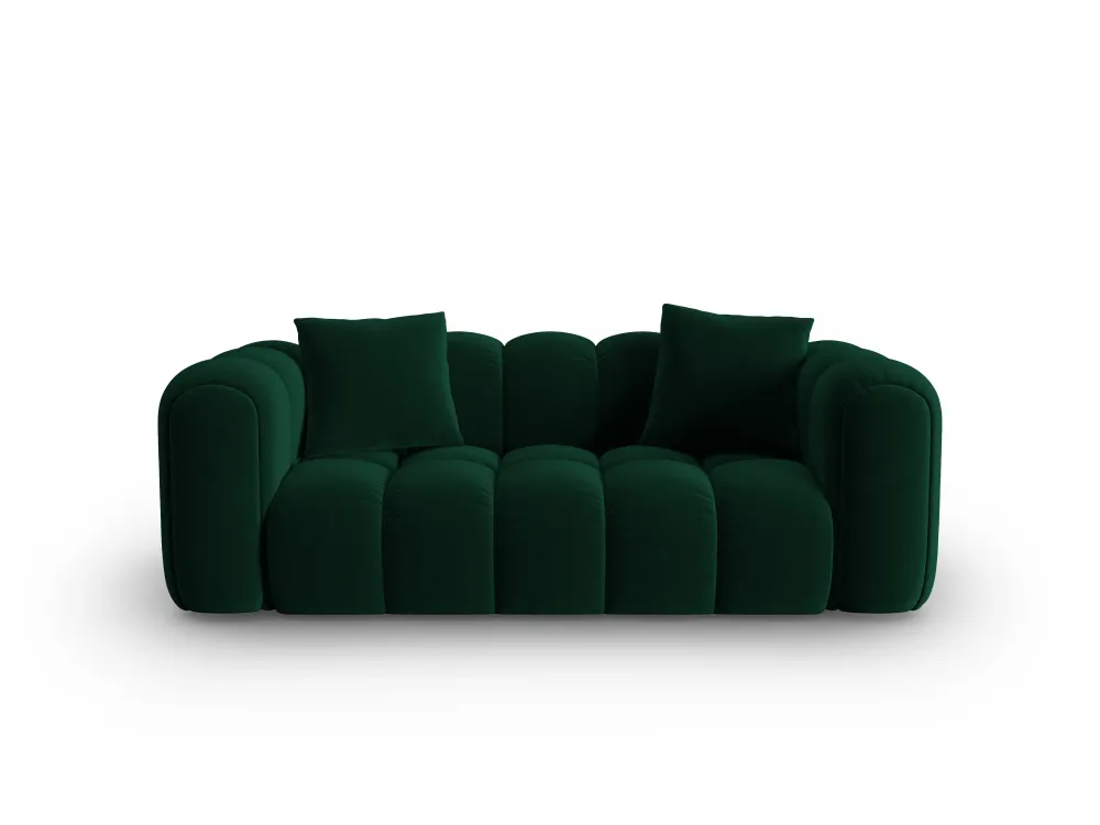 Sofa sametová 3-osobová ASTRO lahvově zelená