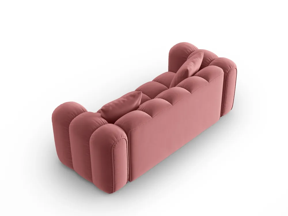 Sofa sametová 3-osobová ASTRO růžová
