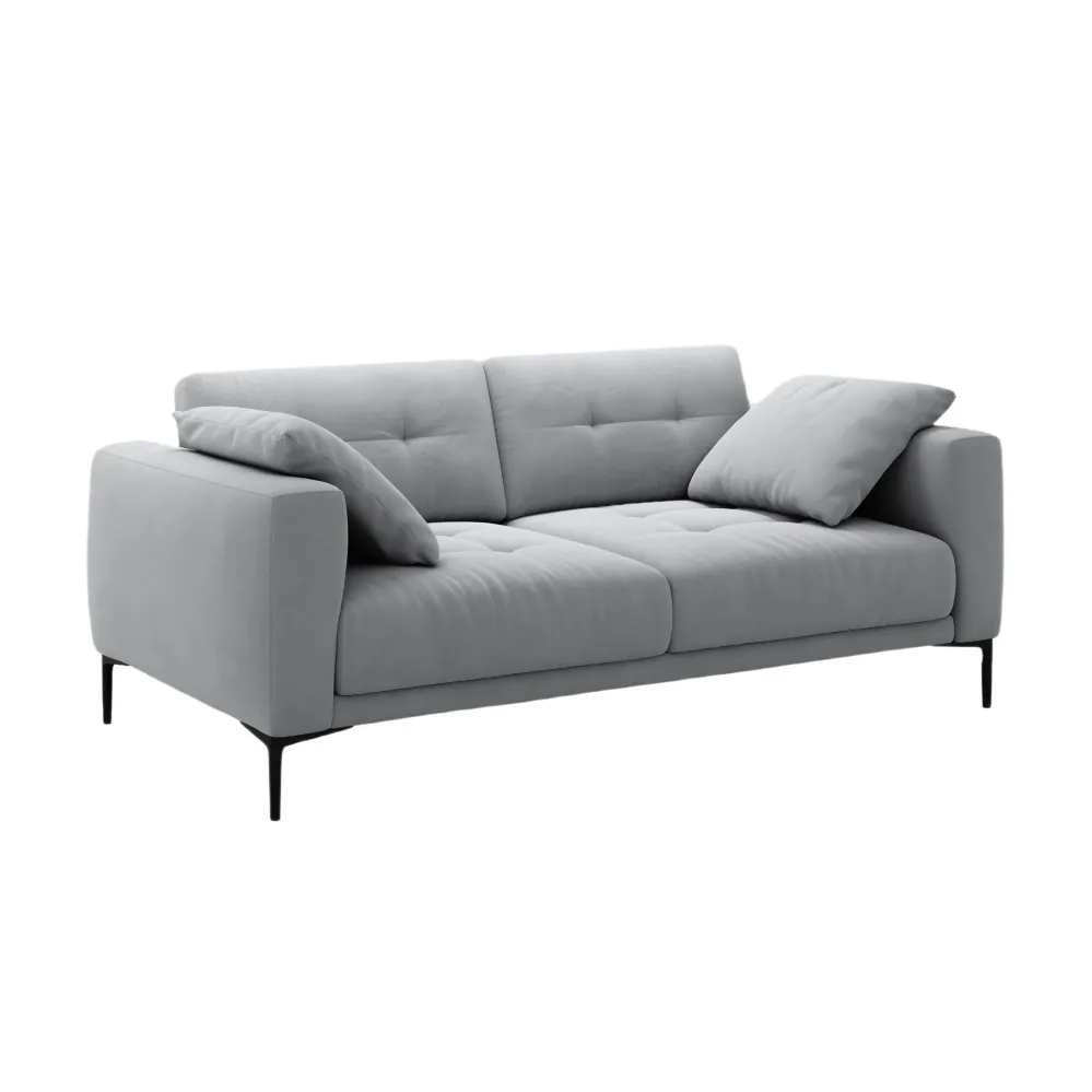 Sofa sametová 3-osobová BEMY šedá