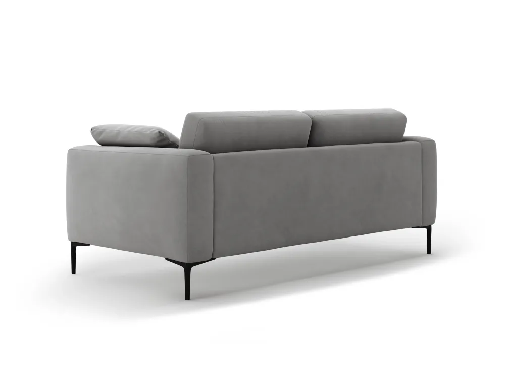 Sofa sametová 3-osobová BEMY šedá