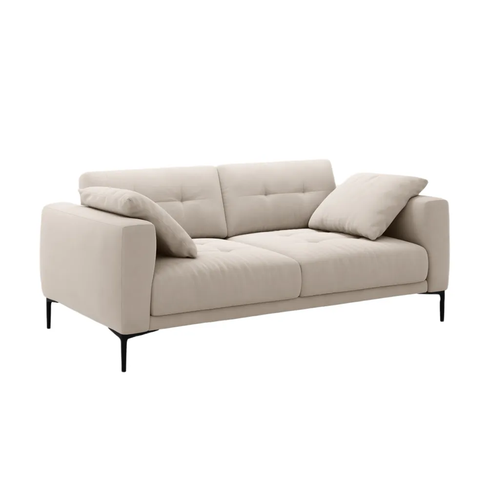Sofa sametová 3-osobová BEMY béžová