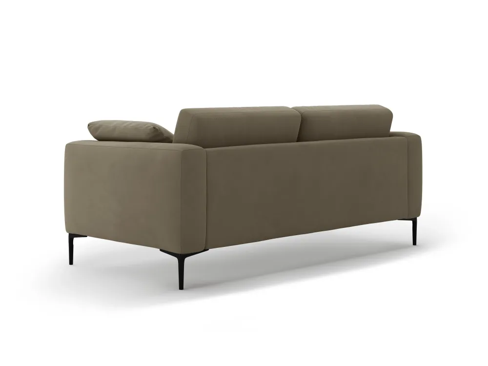 Sofa sametová 3-osobová BEMY šedohnědá