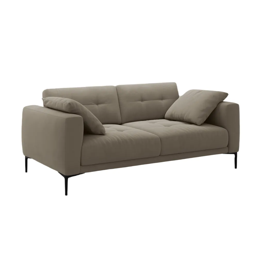 Sofa sametová 3-osobová BEMY šedohnědá