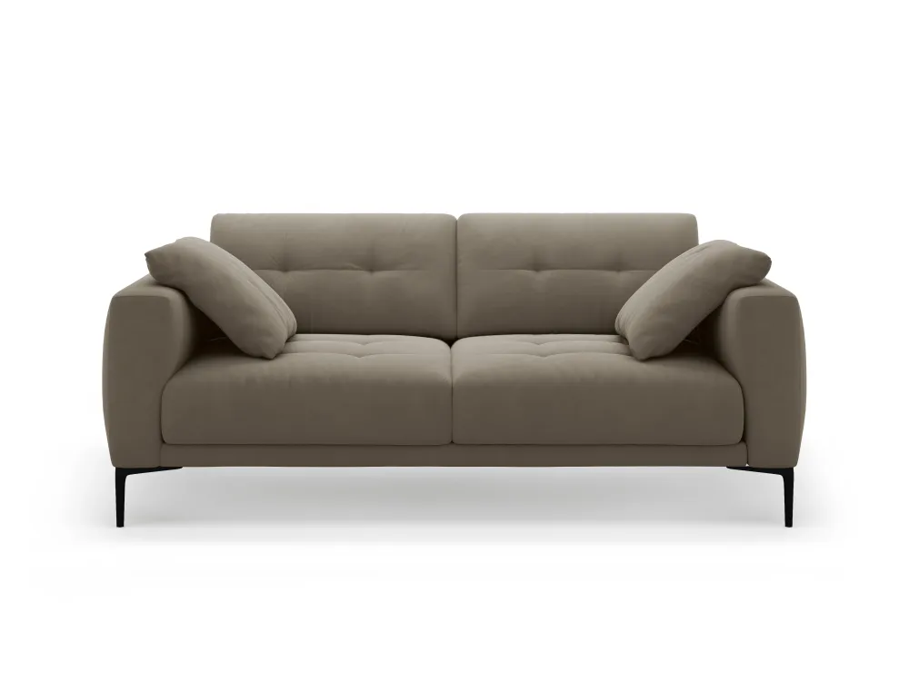 Sofa sametová 3-osobová BEMY šedohnědá
