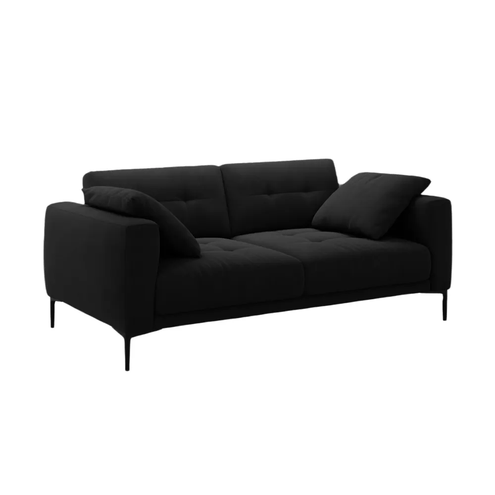 Sofa sametová 3-osobová BEMY černá