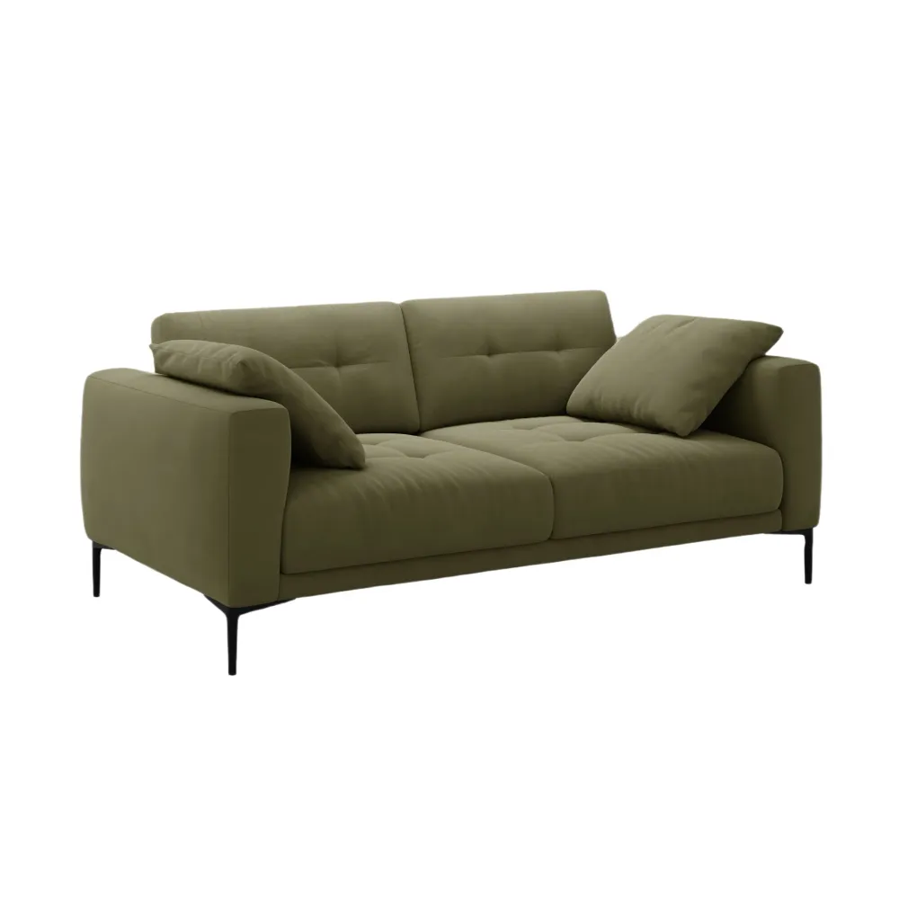 Sofa sametová 3-osobová BEMY zelená