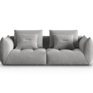 Sofa sametová 3-osobová BLOOM šedá